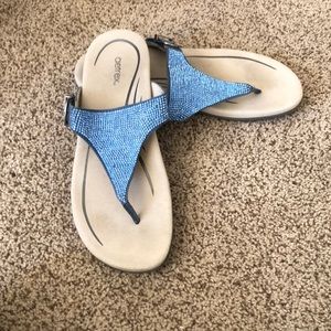Aetrex Rae blue bedazzled sandal, US 10, EU 41